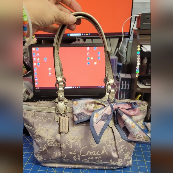 Coach 1941 Purple Metallic Purse Preloved - Picture 1 of 16